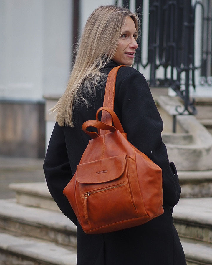 plecak BOCCACCIO. Damski plecak miejski z włoskiej skóry naturalnej