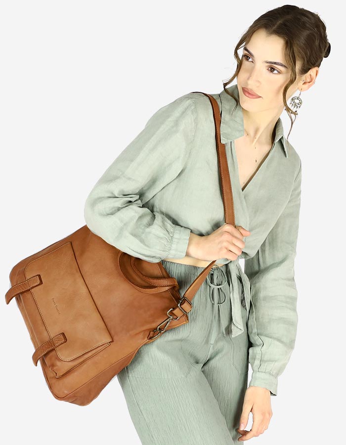 BORENO. Torba shopper damska 3 w 1 z funkcją plecaka, wykonana z włoskiej skóry