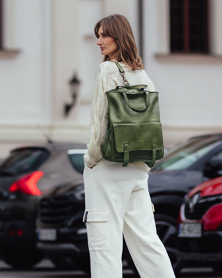 BORENO. Torba shopper damska 3 w 1 z funkcją plecaka, wykonana z włoskiej skóry