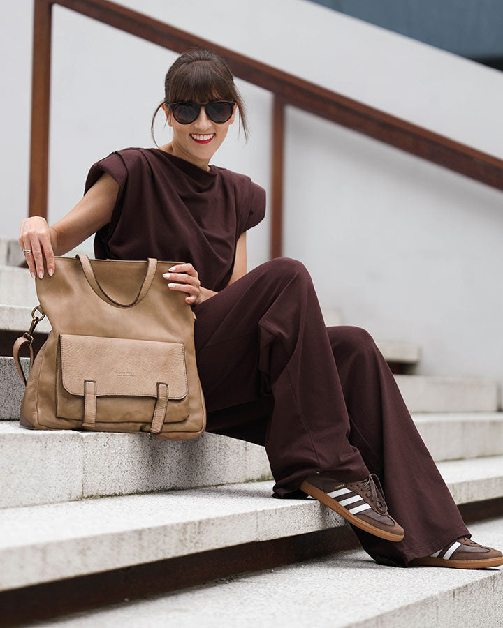 Carraca. Skórzana torba na ramię tote plecak w jednym