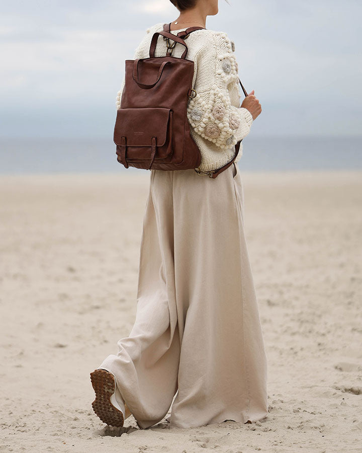 Carraca. Skórzana torba na ramię tote plecak w jednym