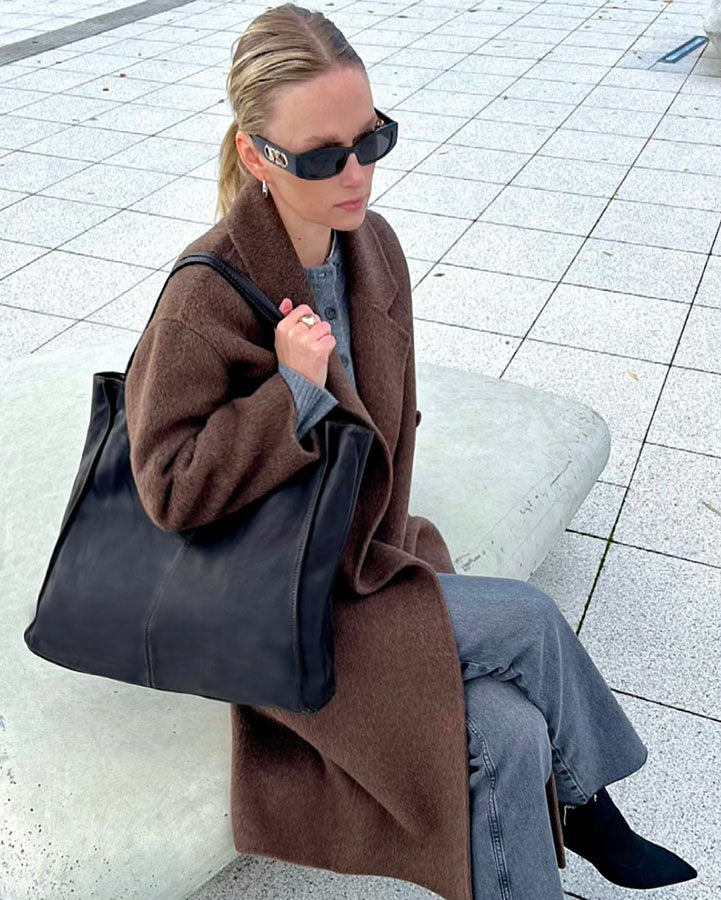 Arreto ● Klasyczna włoska skórzana torba na ramię shoperka damska