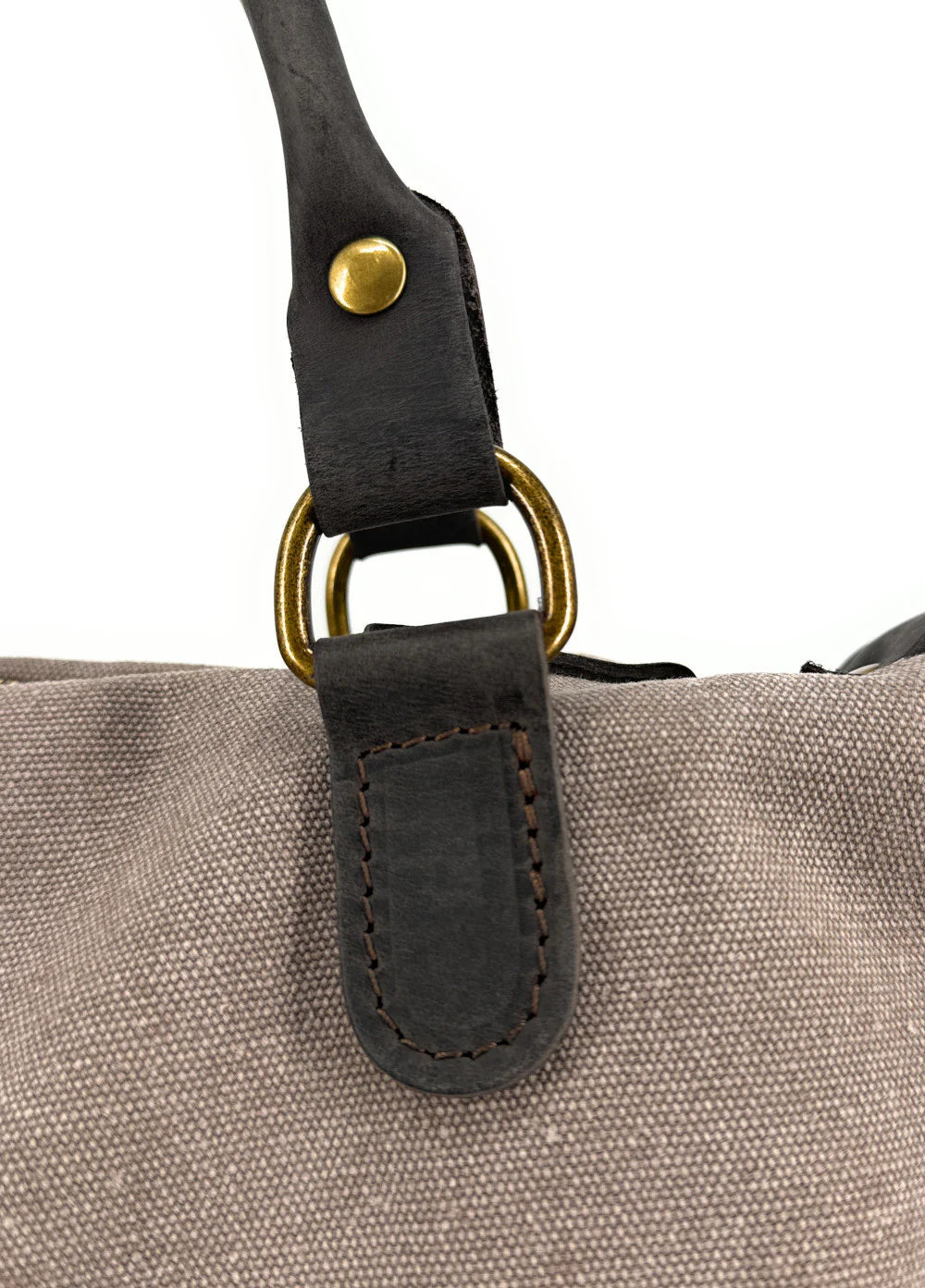 KOUKO HOBO Duża damska torba na ramię XXL z grubej bawełny i skóry