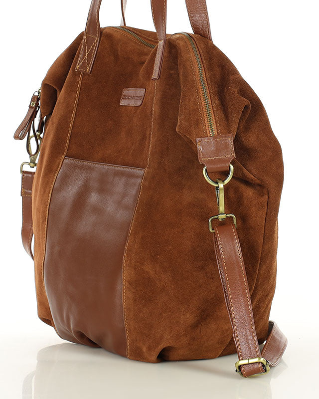 shopper bag CANDINI GRANDE Sue. Damska torba na ramię z włoskiego zamszu