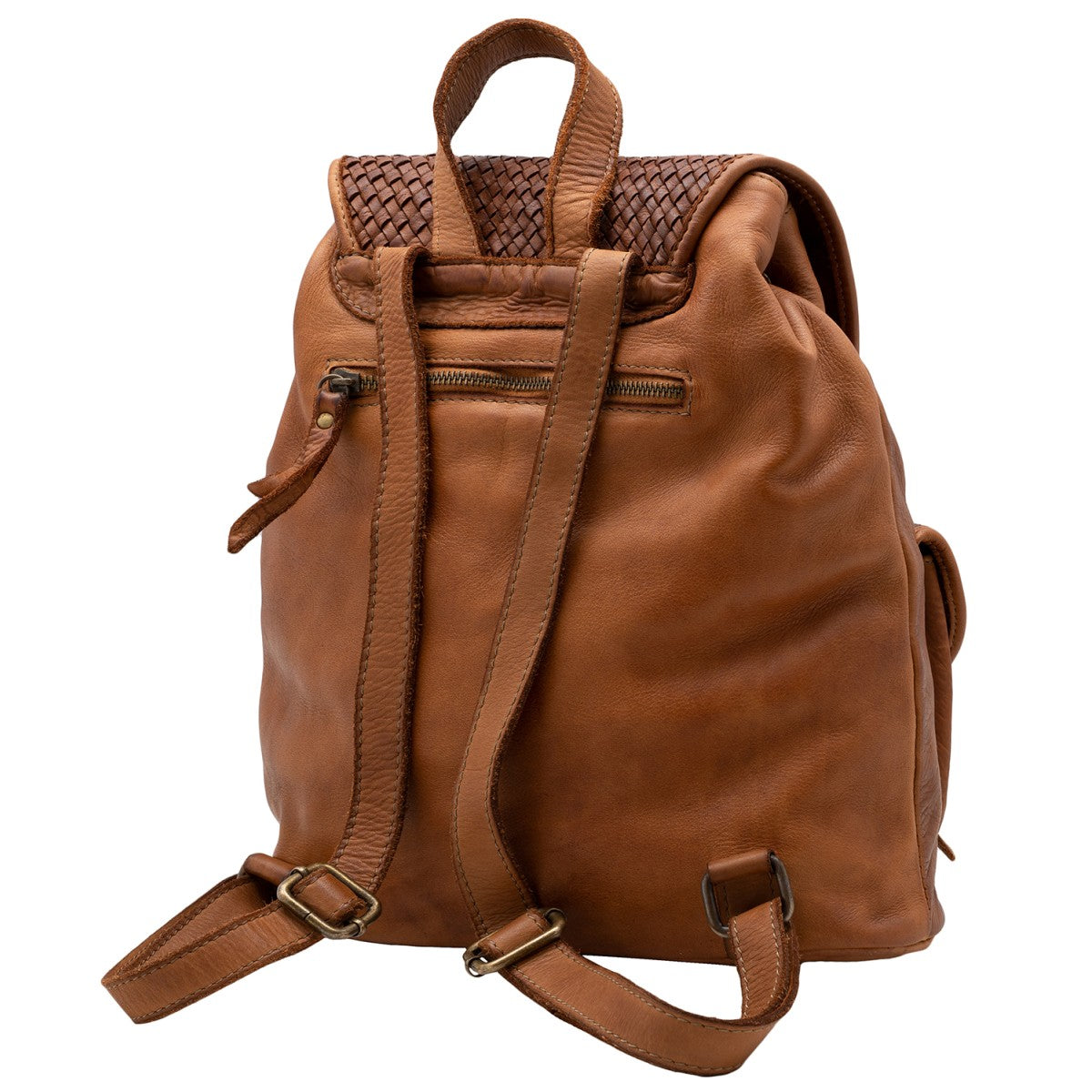 Buscemi ● Klasyczny skórzany plecak unisex z klapką w stylu retro