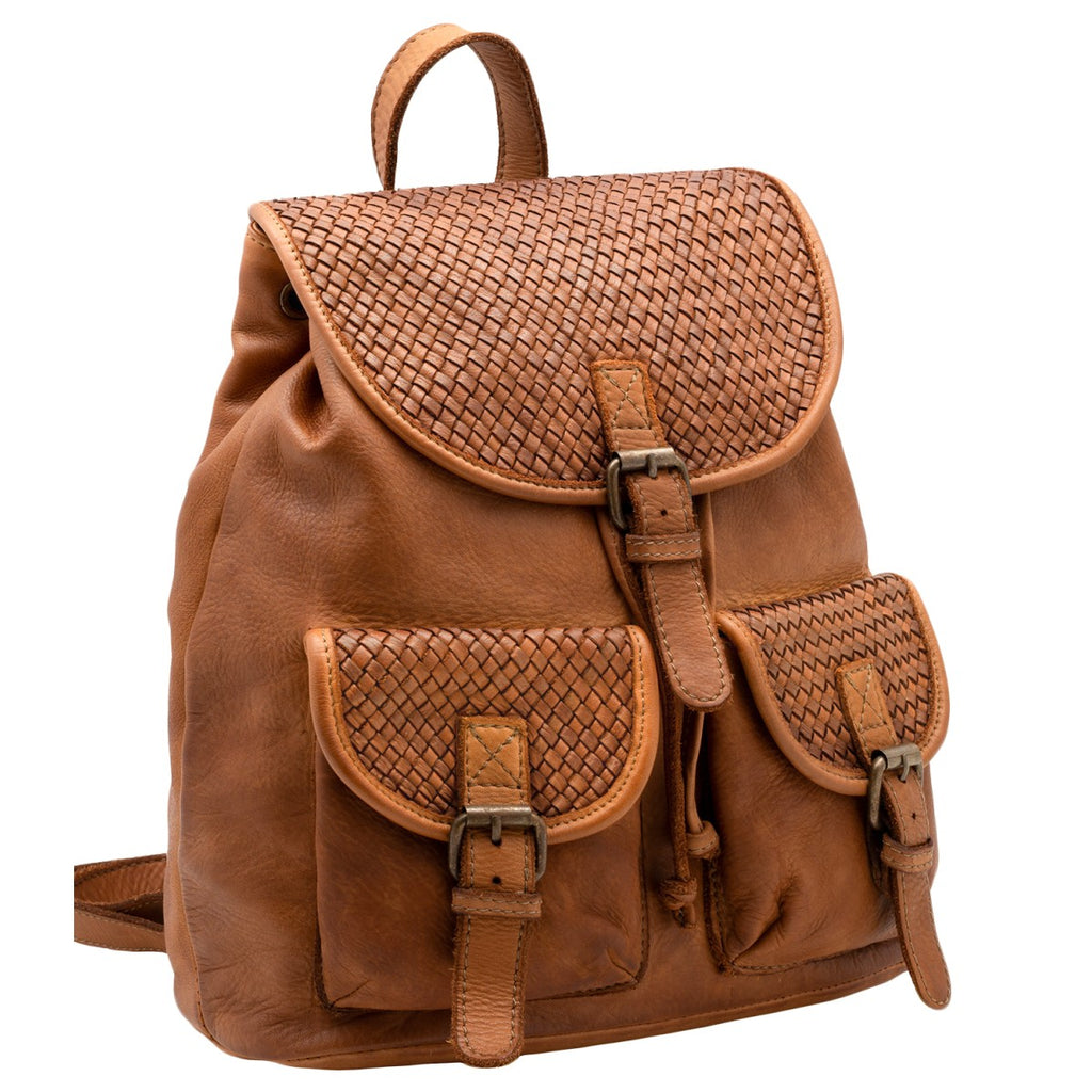Buscemi ● Klassisk unisex läderryggsäck med retroflik