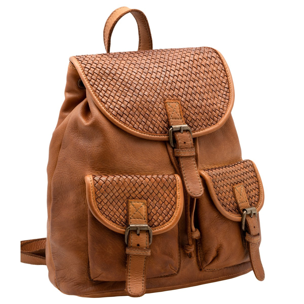 Buscemi ● Klasyczny skórzany plecak unisex z klapką w stylu retro