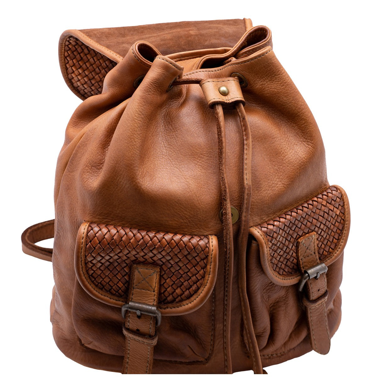Buscemi ● Klasyczny skórzany plecak unisex z klapką w stylu retro