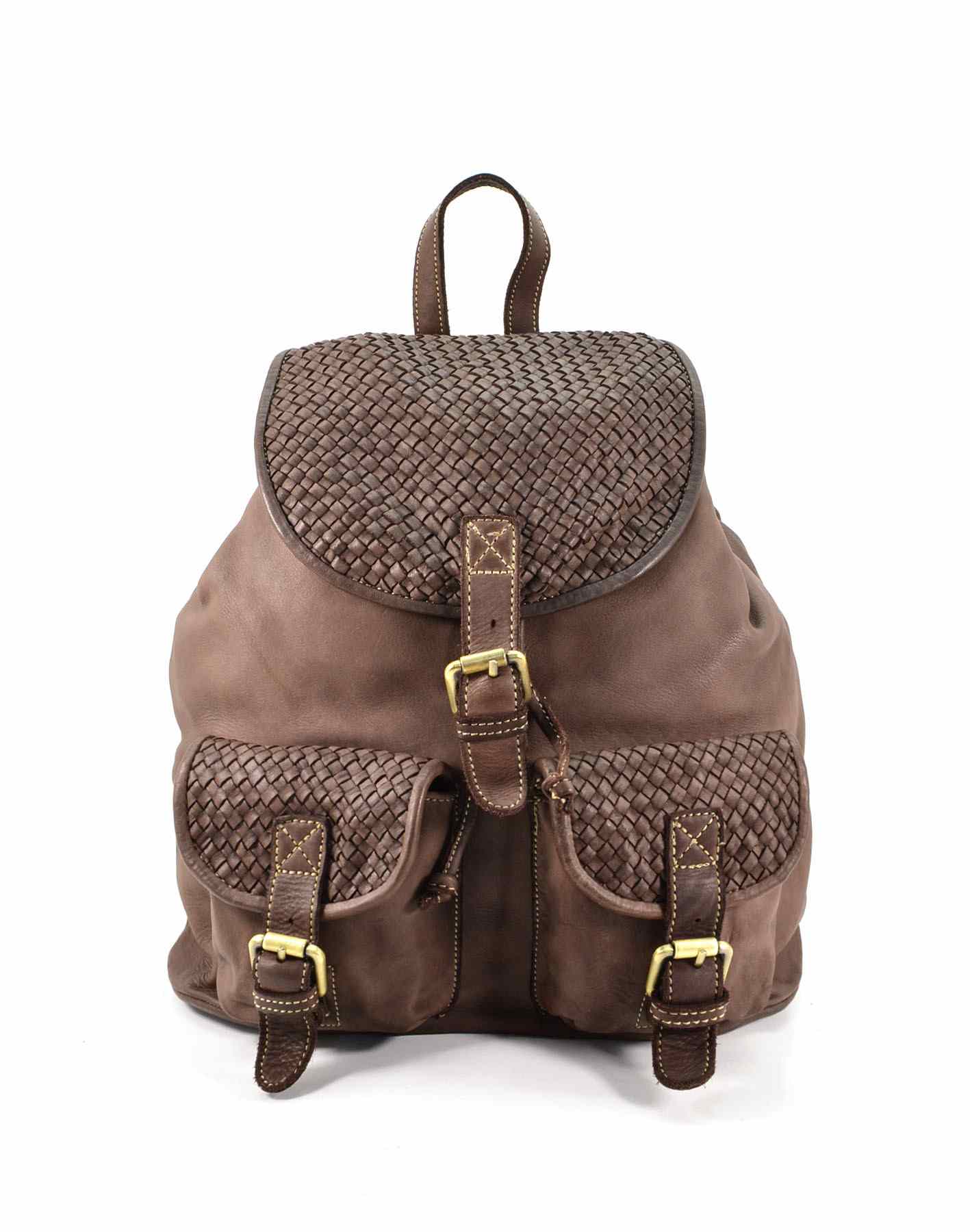 Buscemi ● Klasyczny skórzany plecak unisex z klapką w stylu retro