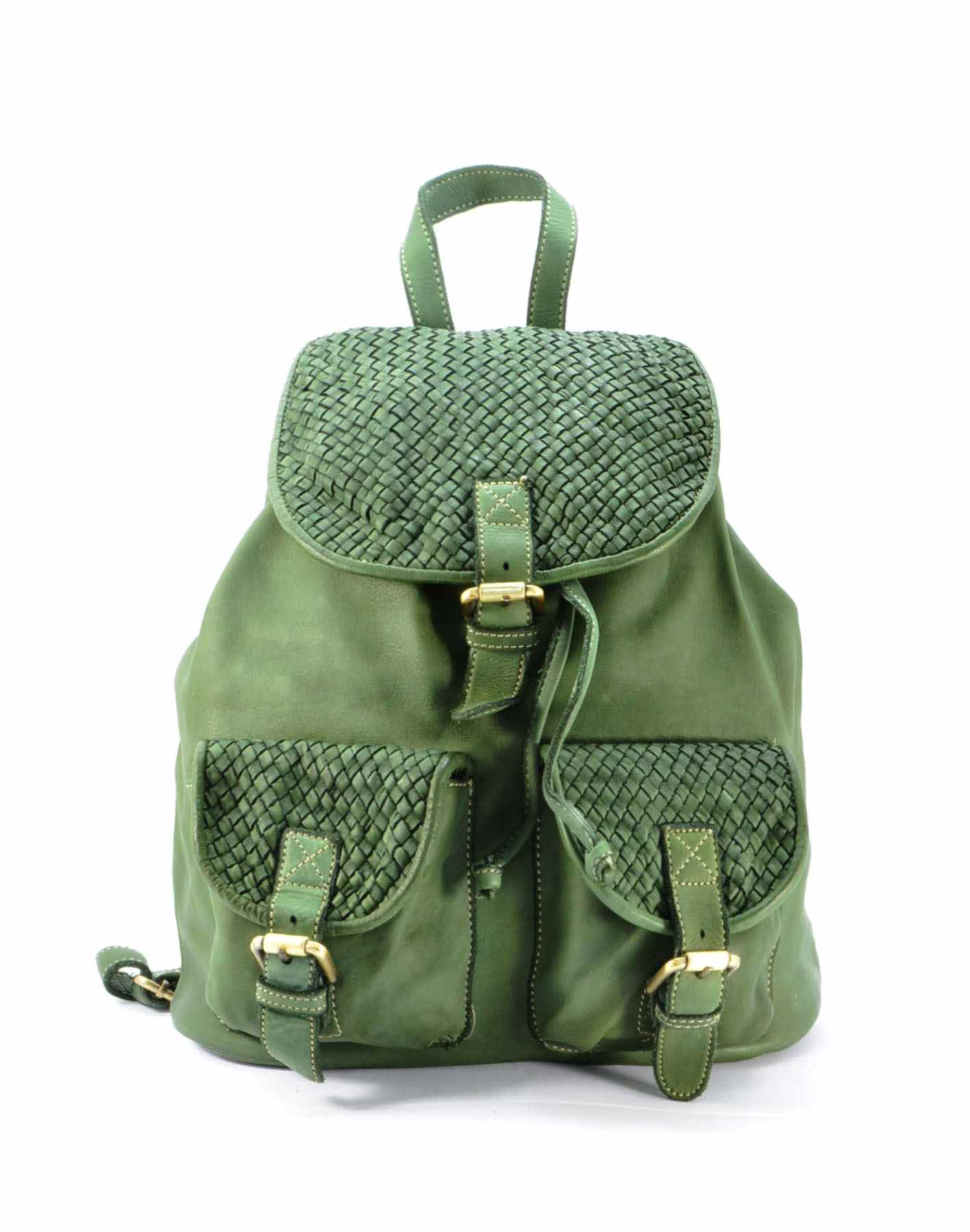 Buscemi ● Klasyczny skórzany plecak unisex z klapką w stylu retro