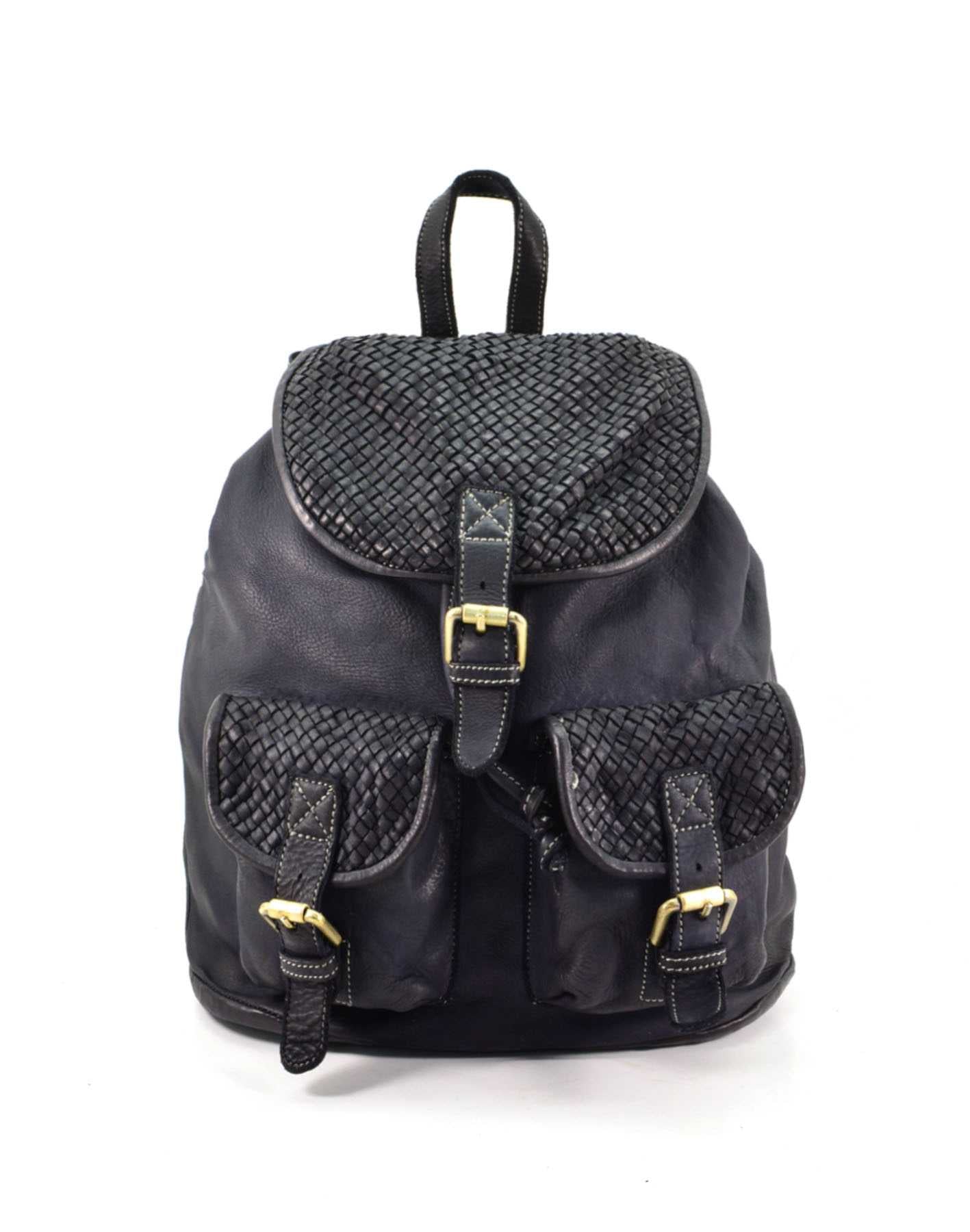 Buscemi ● Klasyczny skórzany plecak unisex z klapką w stylu retro