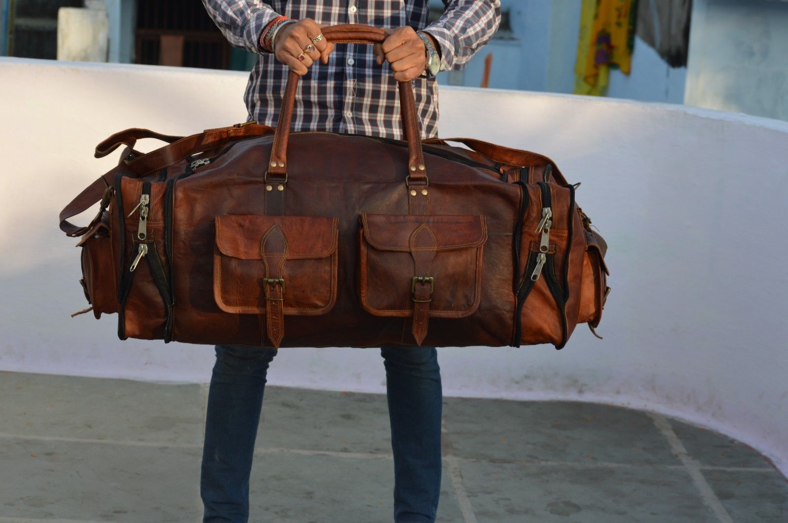 AMMAN VINTAGE Skórzana torba podróżna Unisex 30"
