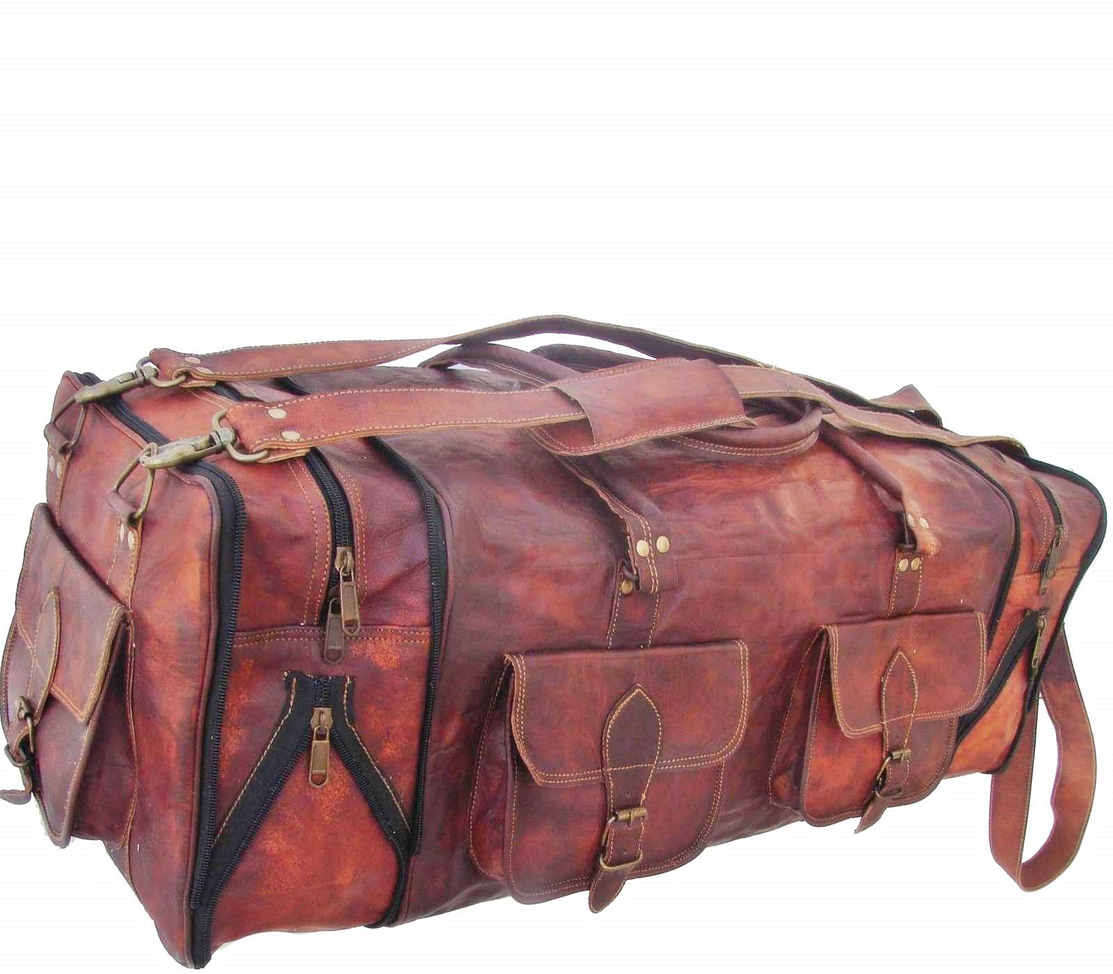 AMMAN VINTAGE Skórzana torba podróżna Unisex 30"