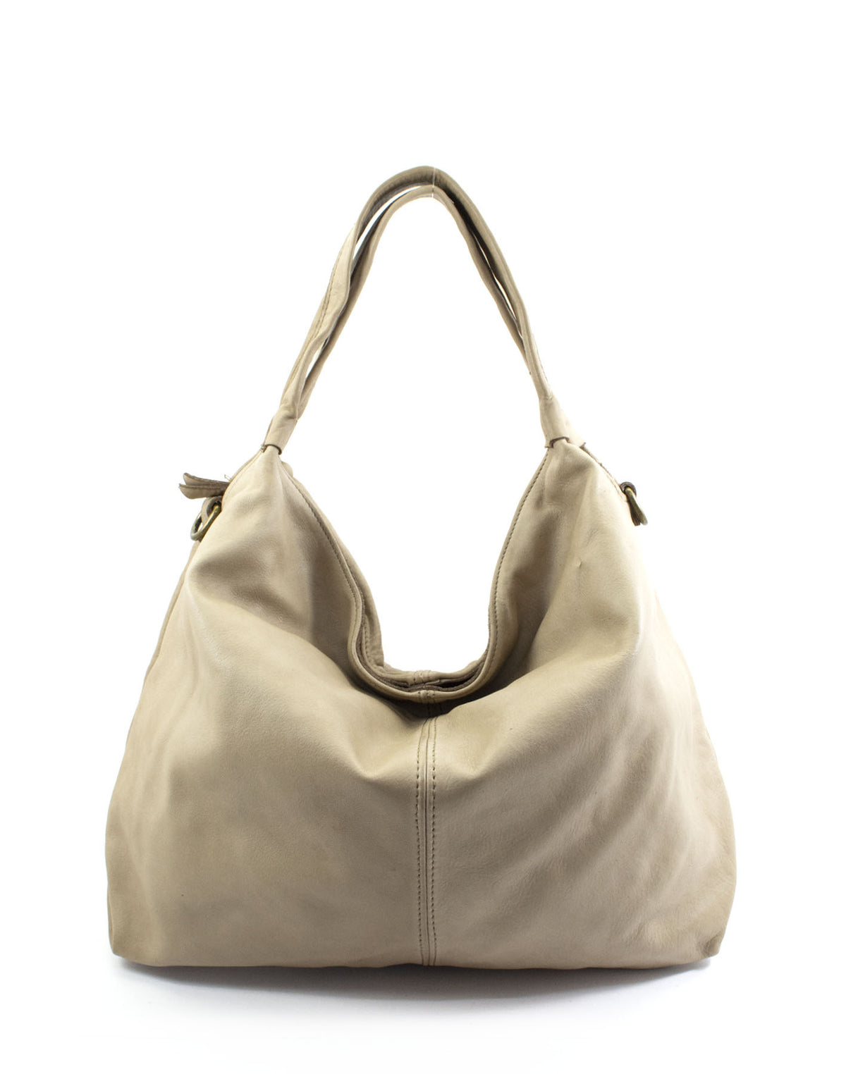 Sac porté épaule beige pour femme Hobo en cuir naturel italien