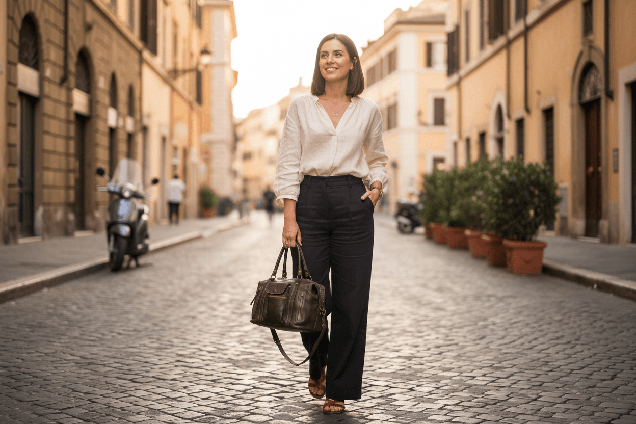 bowler-väska italienskt läder kvinna café perfekt för arbete och resa