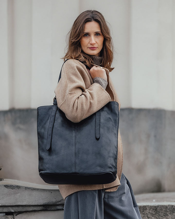 tote bag CANTATA klasyczna włoska torba Tote Bag z naturalnej skóry z regulowanymi uchwytami