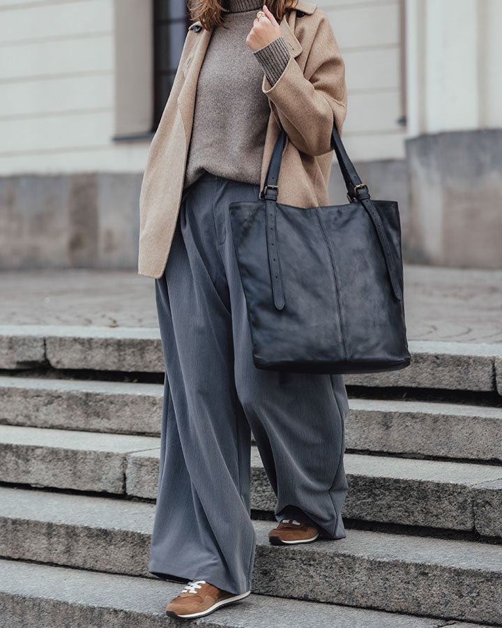 tote bag CANTATA klasyczna włoska torba Tote Bag z naturalnej skóry z regulowanymi uchwytami