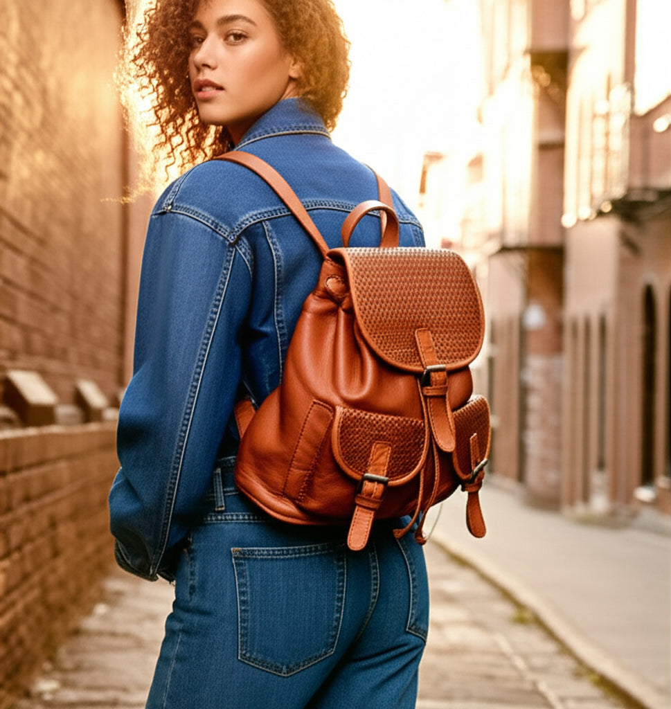 leather backpack vinted