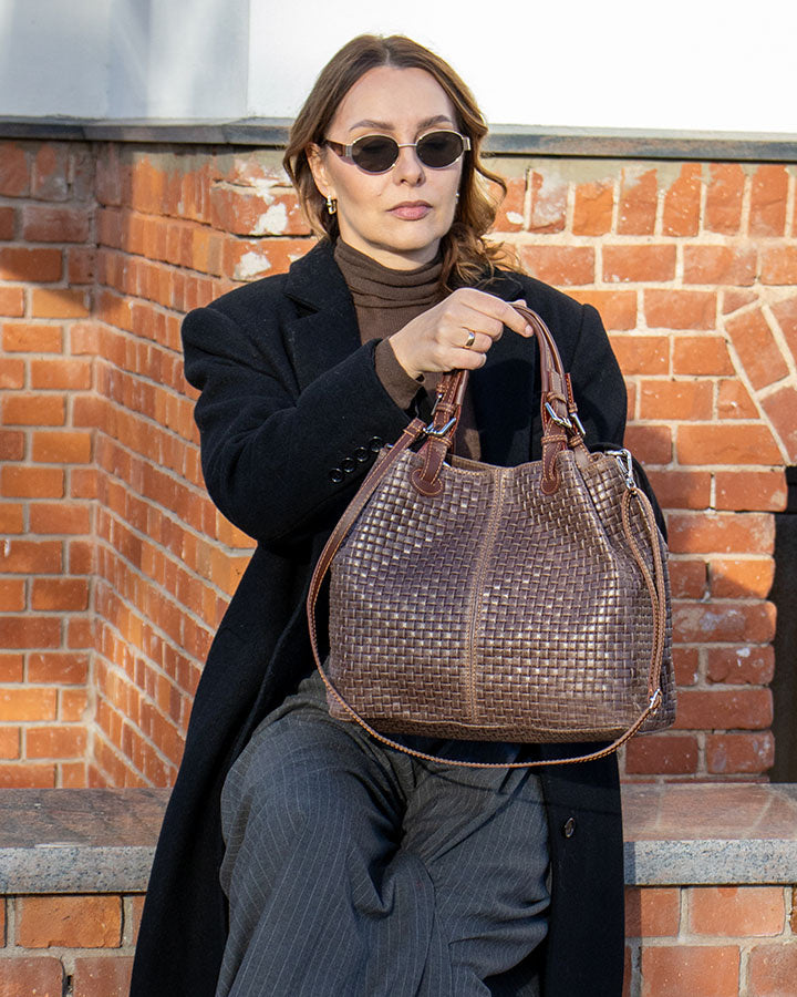 kasse i italienskt läder dam helg stil enkel chic