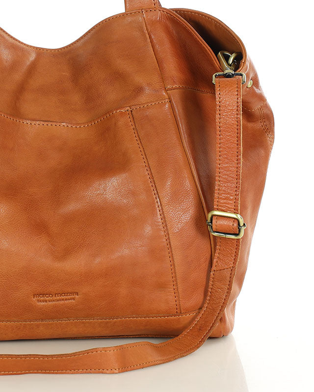 shopper bag CATANIA – luksusowa włoska torba shopper z naturalnej skóry z zamkiem błyskawicznym