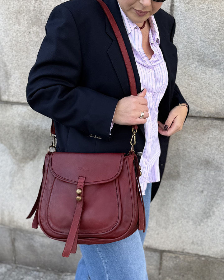 Alice ● Skórzana damska torebka listonoszka na ramię