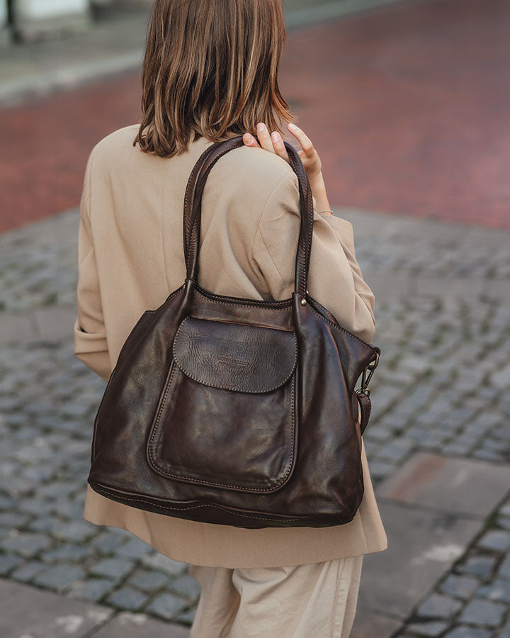 Agnes ● Duża damska torba skórzana na ramię