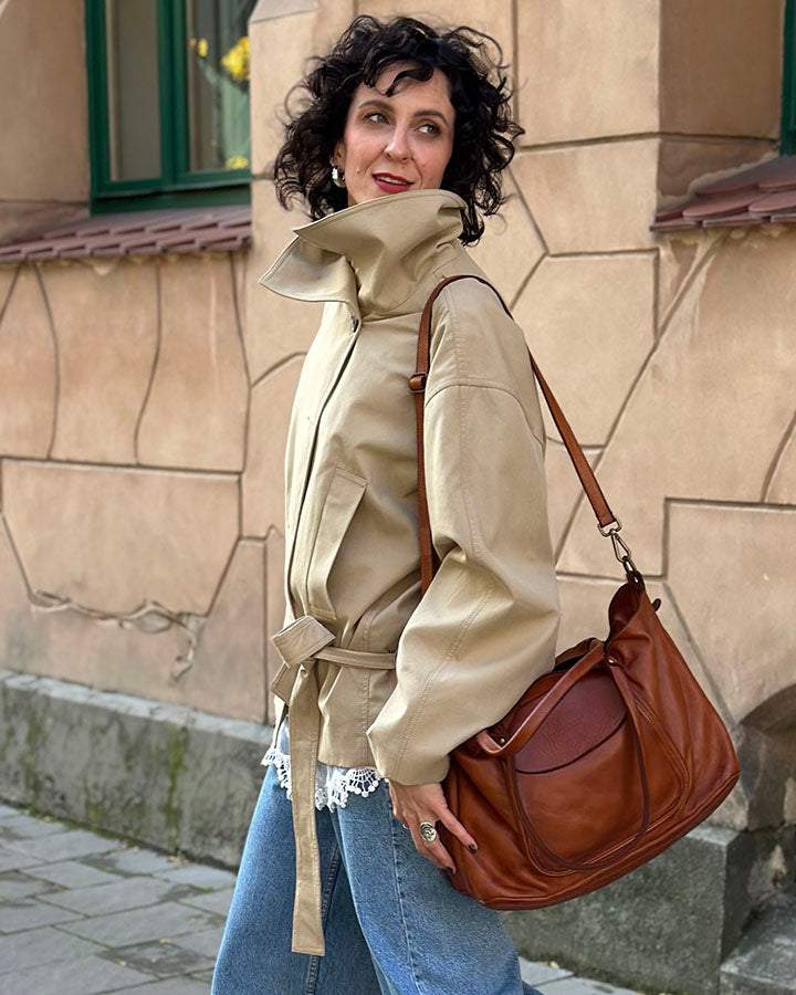 Agnes ● Duża damska torba skórzana na ramię