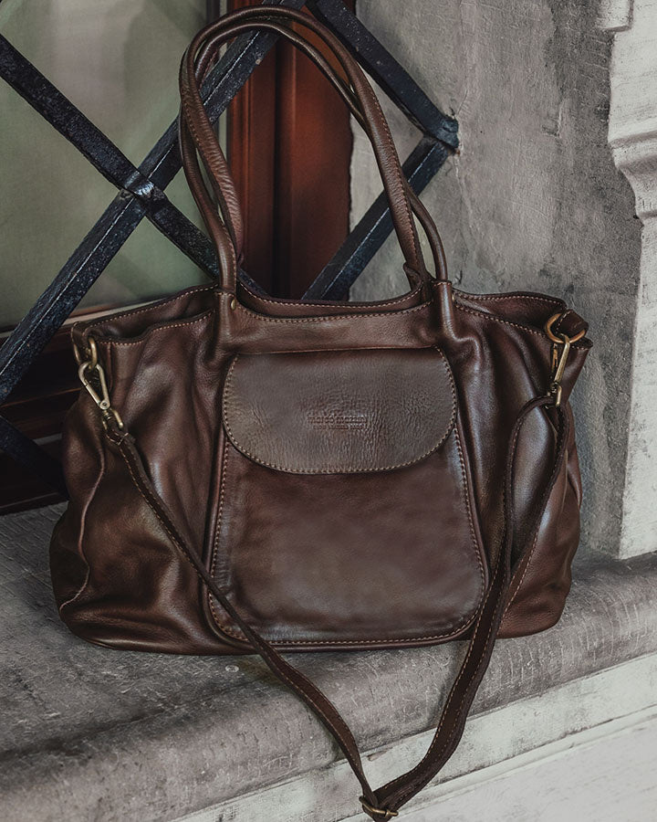 Agnes ● Duża damska torba skórzana na ramię