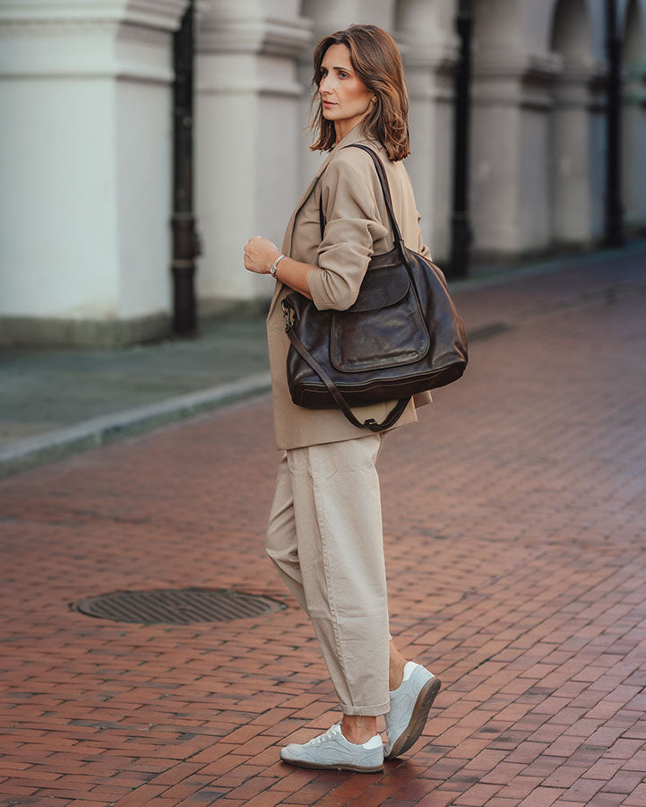 Agnes ● Duża damska torba skórzana na ramię