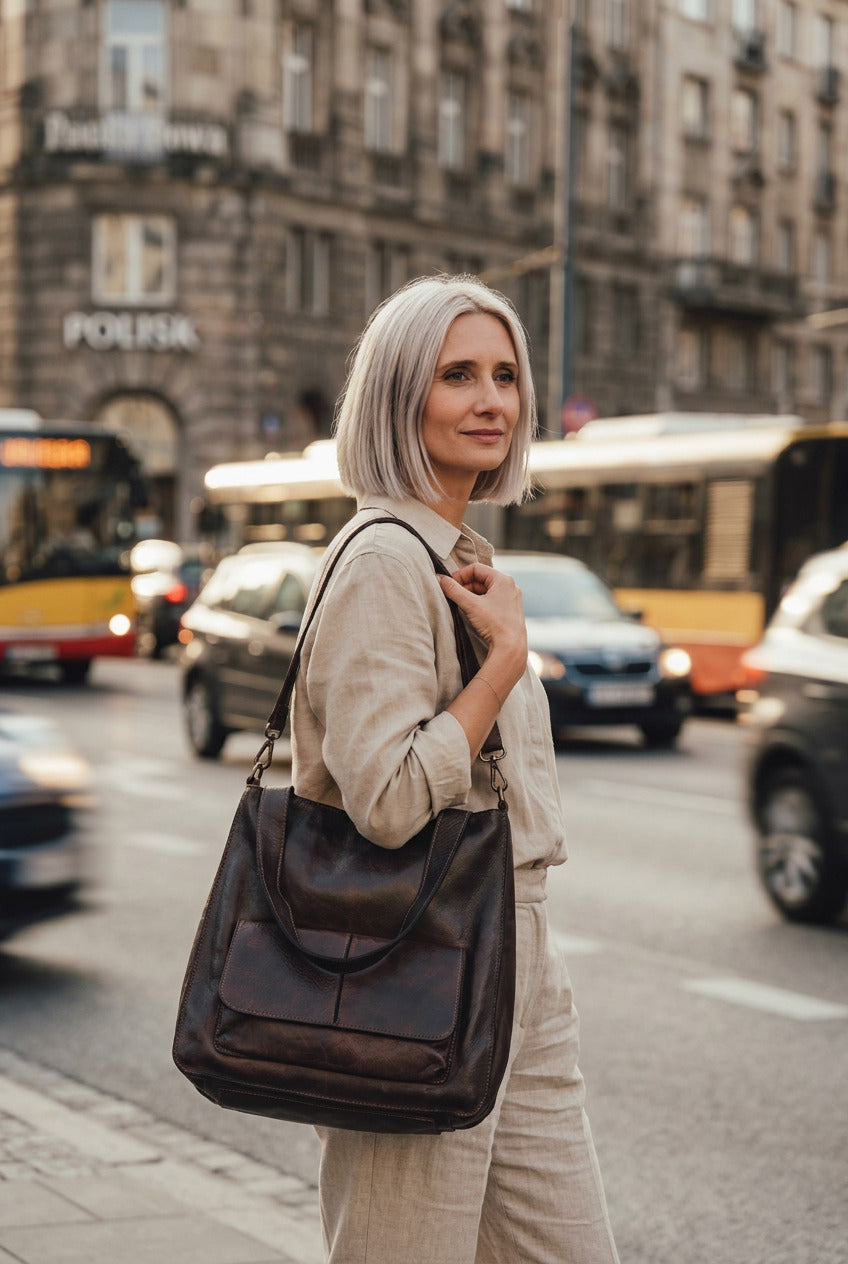 Carrara Tote. Italian Leather Women's Tote Shopper Bag A4 