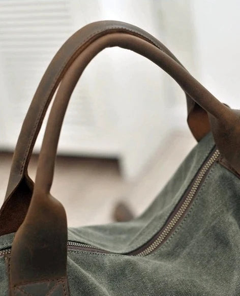 MARK VINTAGE - Duża damska torba na ramię z płótna canvas