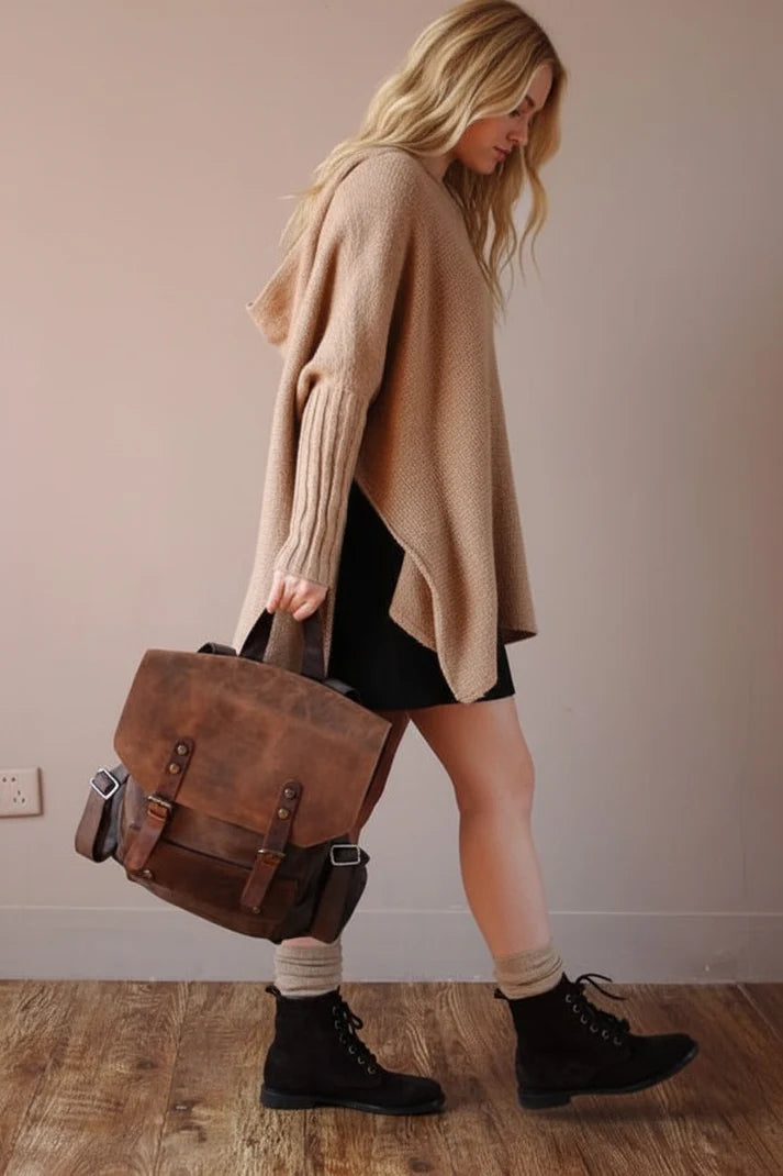 TAR VINTAGE Women's fabric-leather backpack in vintage style. Unisex