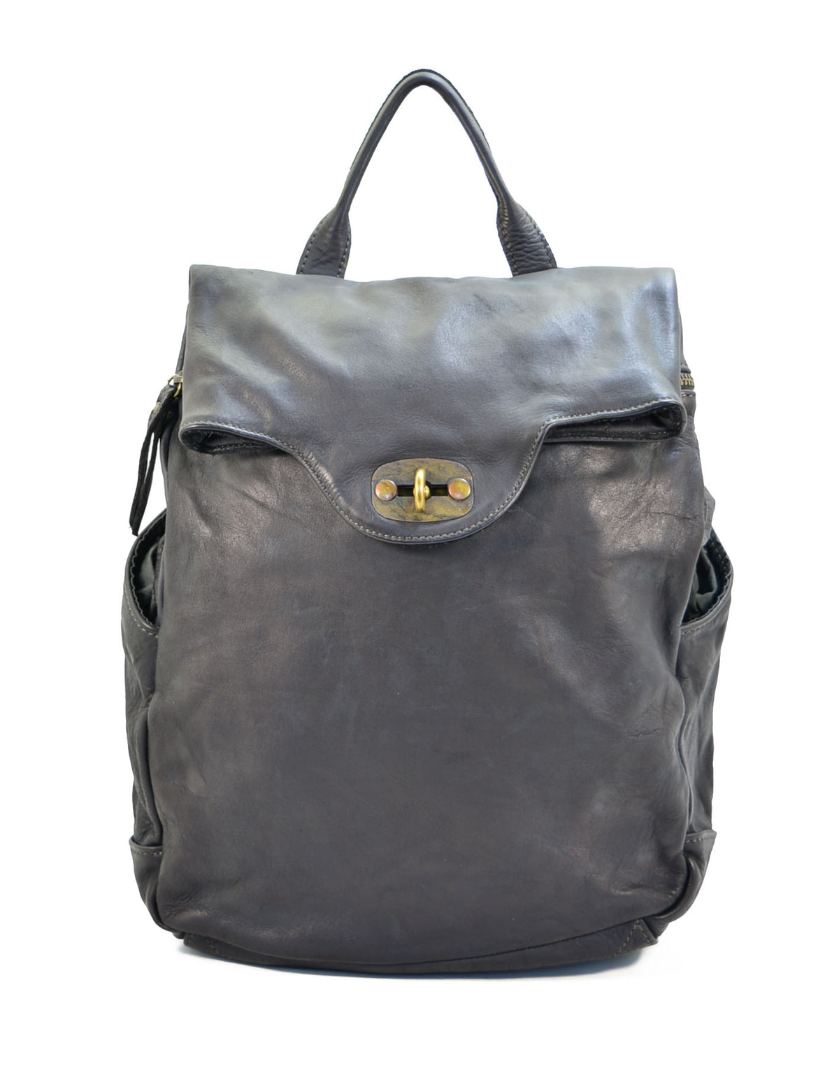 Vintage leather backpack for women and men A4 size – black color