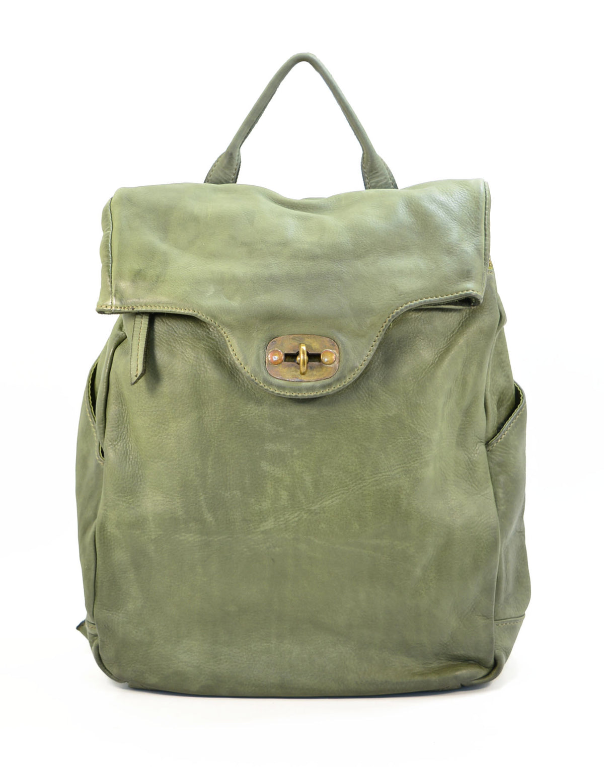 Vintage leather backpack for women and men A4 size – green color