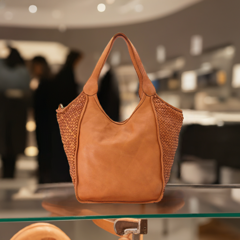 Vinette ● Damska, skórzana torba worek na ramię typu shopper. Styl Hobo