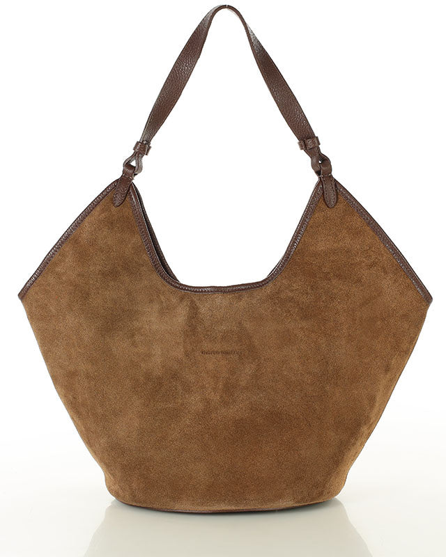 Sue. BOLOGNA Tote Bag. Brown leather shoulder bag for women.