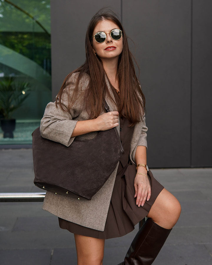 Shopper bag BOLOGNA Sue. Women's shoulder tote bag made of Italian leather.