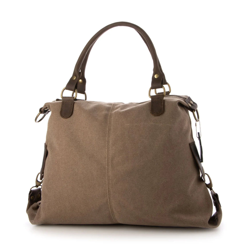 Grand sac à bandoulière pour femme en toile canvas KOUKO kaki