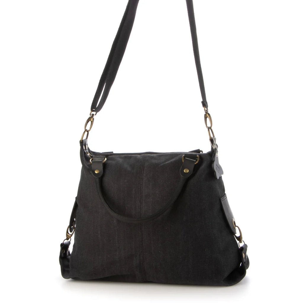 KOUKO HOBO Duża damska torba na ramię XXL z grubej bawełny i skóry