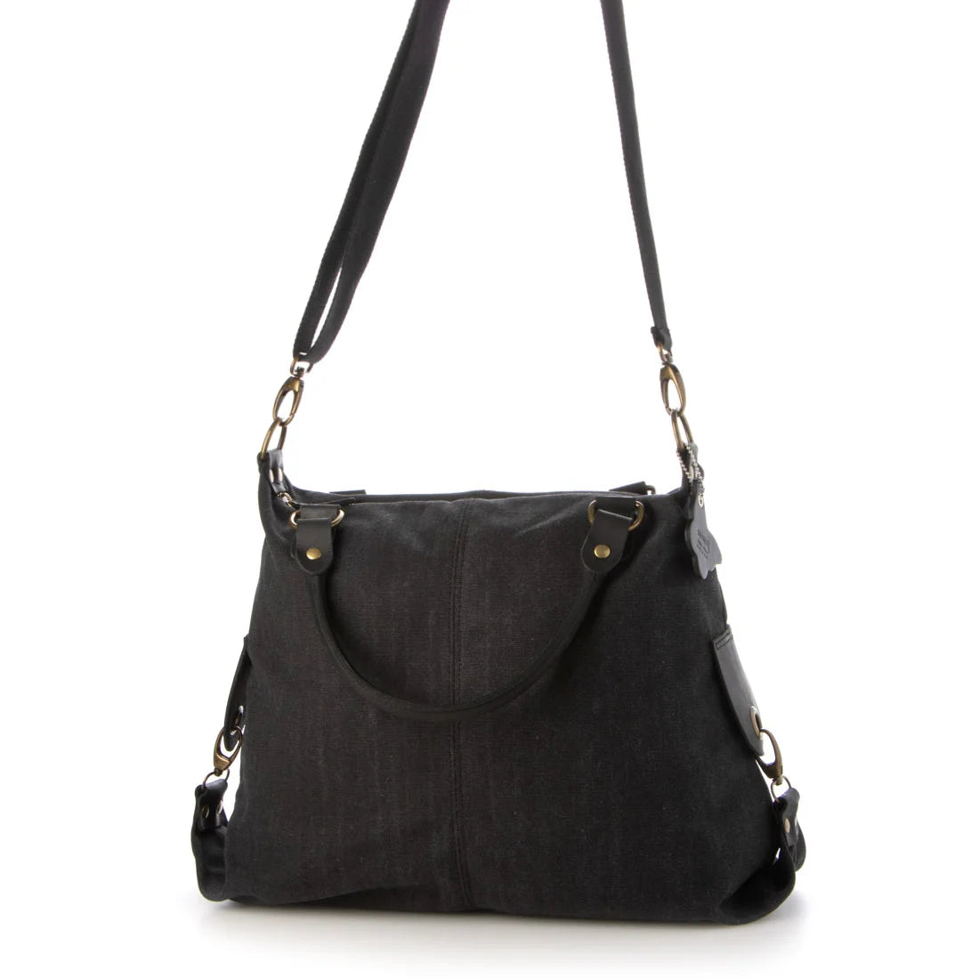 KOUKO HOBO Duża damska torba na ramię XXL z grubej bawełny i skóry