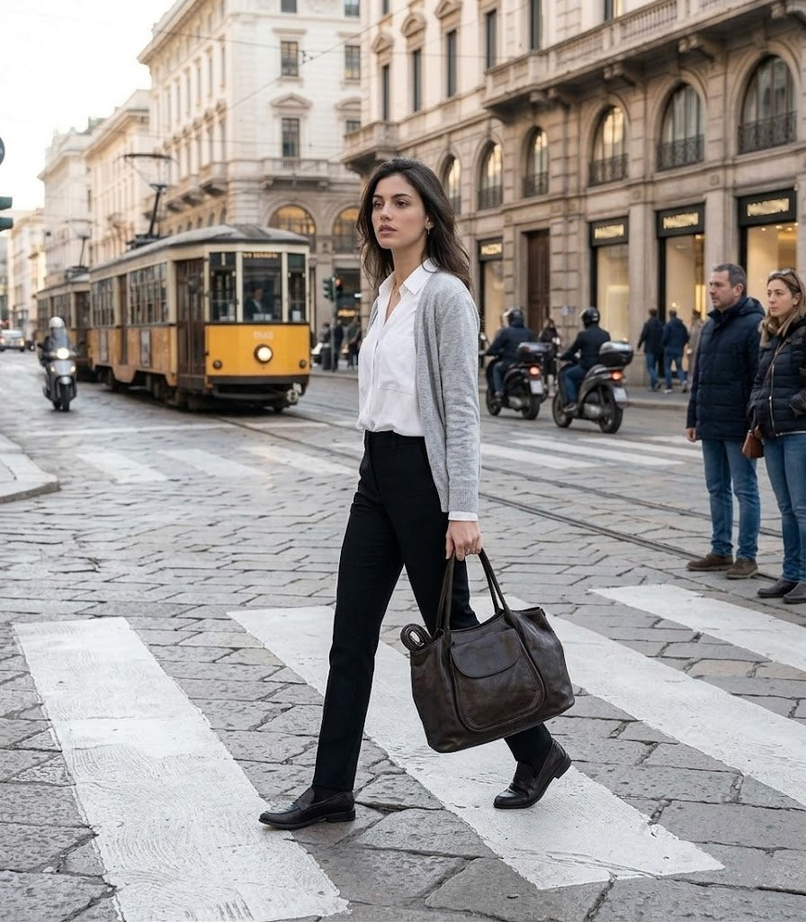 Agnes ● Duża damska torba skórzana na ramię