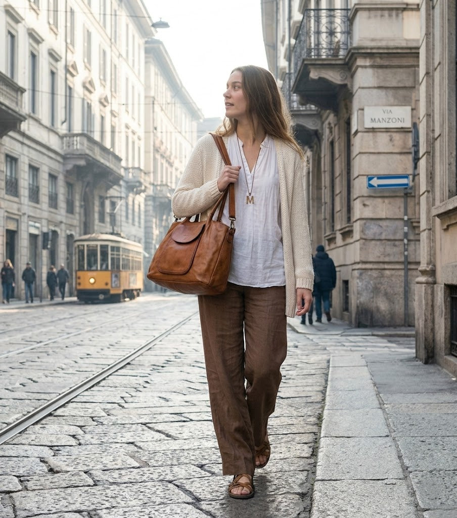 Agnes ● Duża damska torba skórzana na ramię