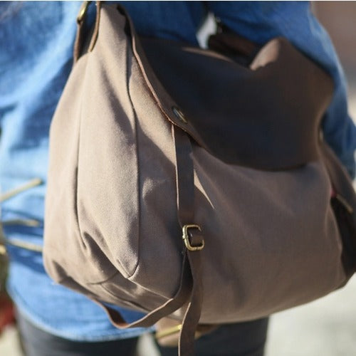 Stor damväska i tyg crossbody XXL