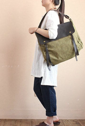 MAIL VINTAGE Duża damska materiałowa torba na ramię crossbody XXL