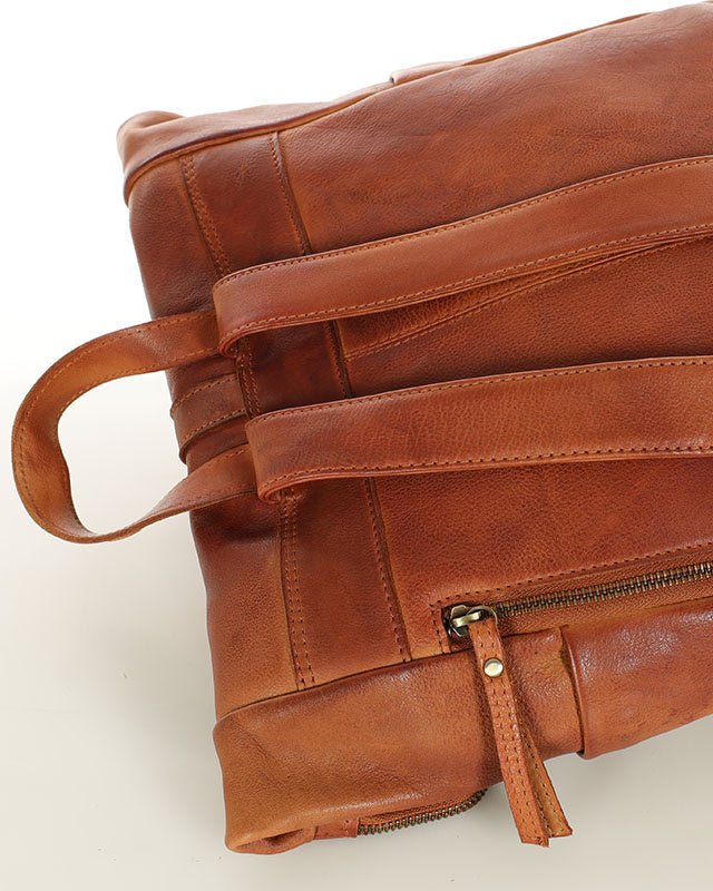 Marconi klassisk läderryggsäck unisex med laptopficka