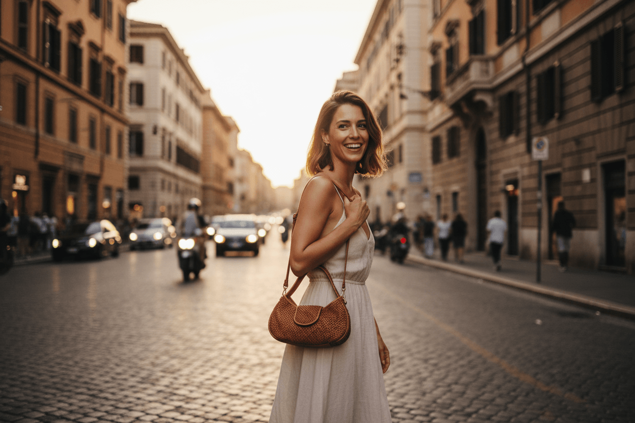 CONTESSA Intrecciato ● Damska torebka na ramię z włoskiej skóry