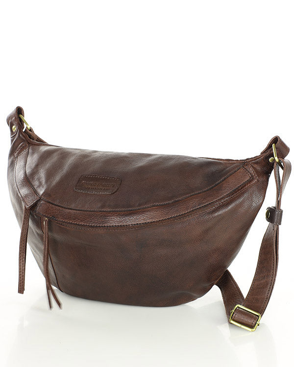 Tonale ● Duża skórzana saszetka - nerka damska XL