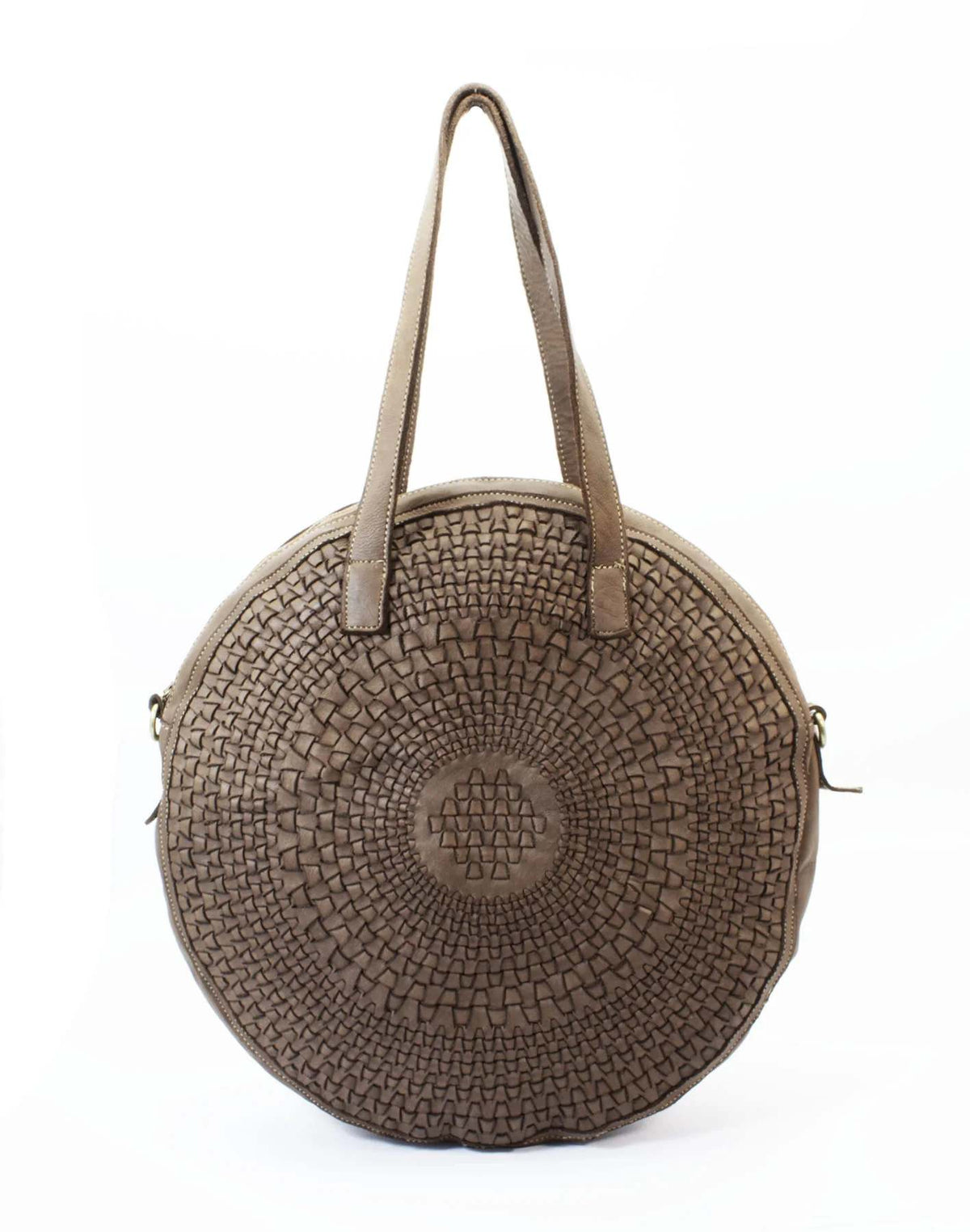 Sac à main - sac porté épaule ovale marron pour femme en cuir italien naturel