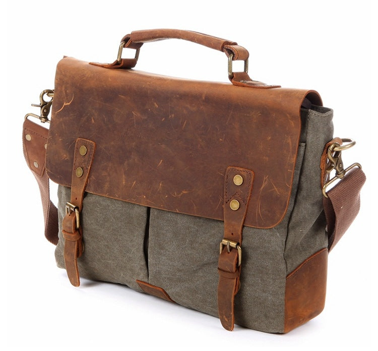 Canvas briefcase with padded laptop compartment – OXFORD unisex