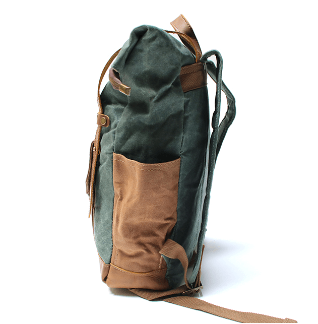 WAXVintage Rolowany męski plecak materiałowy. Woskowany. Unisex